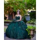 Sweetheart Neck Emerald Green Quinceanera Dress Sleeveless 15 Dresses