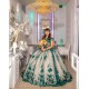 Sweetheart Neck Green On Nude Quinceanera Dress Off Shoulder 15 Dresses