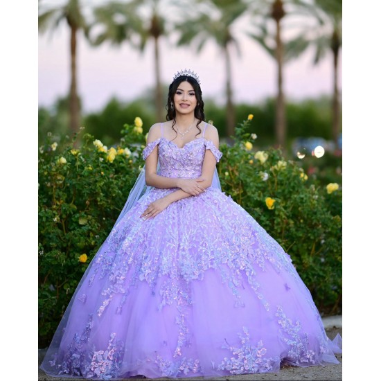 Sweetheart Neck Lilac Quinceanera Dress Off Shoulder 15 Dresses