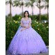 Sweetheart Neck Lilac Quinceanera Dress Off Shoulder 15 Dresses