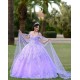 Sweetheart Neck Lilac Quinceanera Dress Off Shoulder 15 Dresses