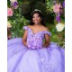 Sweetheart Neck Lilac Quinceanera Dress Off Shoulder Sweet 15 Gowns