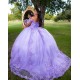 Sweetheart Neck Lilac Quinceanera Dress Off Shoulder Sweet 15 Gowns