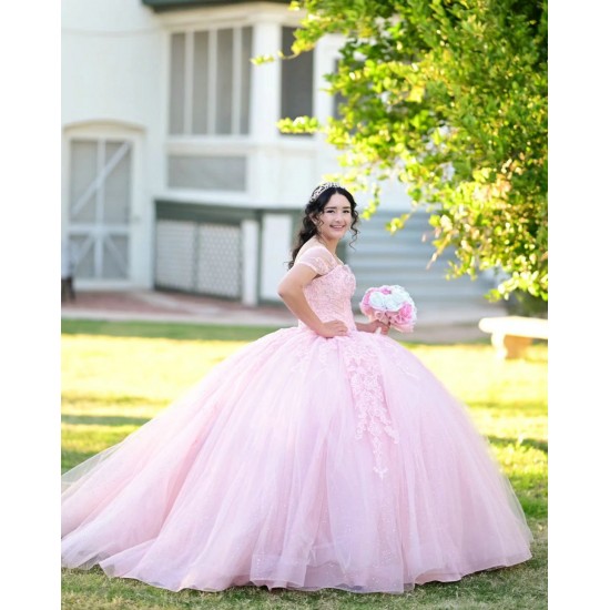 Sweetheart Neck Lilac Quinceanera Dress Sequin Off Shoulder 15 Dresses