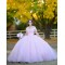 Sweetheart Neck Lilac Quinceanera Dress Sequin Off Shoulder 15 Dresses