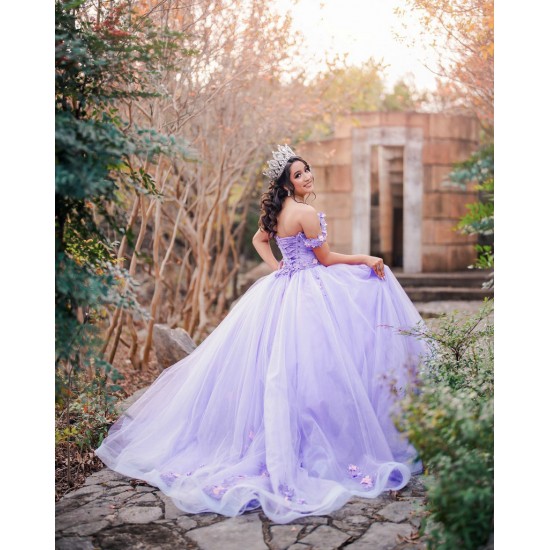 Sweetheart Neck Lilac Quinceanera Dress Vestidos De 15 Anos 2024