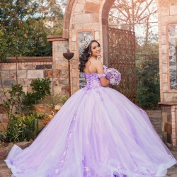 Sweetheart Neck Lilac Quinceanera Dress Vestidos De 15 Anos 2024