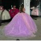 Sweetheart Neck Lilac Quinceanera Dresses Off Shoulder Ball Gown 15 Dress