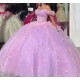 Sweetheart Neck Lilac Quinceanera Dresses Off Shoulder Ball Gown 15 Dress