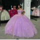 Sweetheart Neck Lilac Quinceanera Dresses Off Shoulder Ball Gown 15 Dress