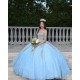 Sweetheart Neck Long Sleeve Sky Blue Quince Dresses 15 Dress