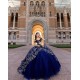 Sweetheart Neck Navy Blue Quince Dress Off Shoulder 15 Anos Girl Birthday Gowns