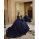 Sweetheart Neck Navy Blue Quinceanera Dress Sequin Off Shoulder 15 Dresses