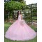 Sleeveless Pink Quince Dresses Lace Appliques Sweetheart Neck 15 Dress