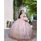 Sweetheart Neck Pink Quince Dresses Metallic Sequin Off Shoulder 15 Dress