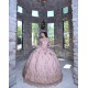 Sweetheart Neck Pink Quince Dresses Metallic Sequin Off Shoulder 15 Dress