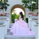 Sweetheart Neck Pink Quinceanera Dress Off Shoulder 15 Dresses With Bow