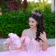 Sweetheart Neck Pink Quinceanera Dress Off Shoulder 15 Dresses With Bow