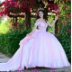 Sweetheart Neck Pink Quinceanera Dress Off Shoulder 15 Dresses With Bow