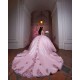 Sweetheart Neck Pink Quinceanera Dress Off Shoulder Sweet 15 Gowns