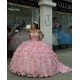 Sweetheart Neck Pink Quinceanera Dresses Off Shoulder Ball Gown 15 Dress