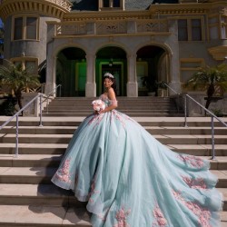 Sweetheart Neck Quince Dress Aqua Vestidos De 15 Anos Birthday Dresses