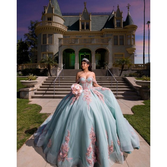 Sweetheart Neck Quince Dress Aqua Vestidos De 15 Anos Birthday Dresses