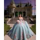 Sweetheart Neck Quince Dress Aqua Vestidos De 15 Anos Birthday Dresses