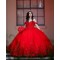 Sweetheart Neck Red Quince Dress Off Shoulder Vestidos De XV Anos