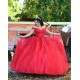 Sweetheart Neck Red Quinceanera Dress Metallic Sequin Off Shoulder 15 Dresses