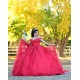 Sweetheart Neck Red Quinceanera Dress Metallic Sequin Off Shoulder 15 Dresses