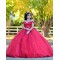 Sweetheart Neck Red Quinceanera Dress Metallic Sequin Off Shoulder 15 Dresses