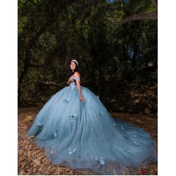 Sweetheart Neck Sage Green Quinceanera Dress 2024 Dresses With 3D Butterfly