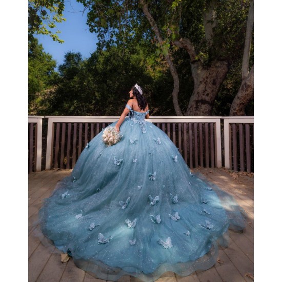 Sweetheart Neck Sage Green Quinceanera Dress 2024 Dresses With 3D Butterfly