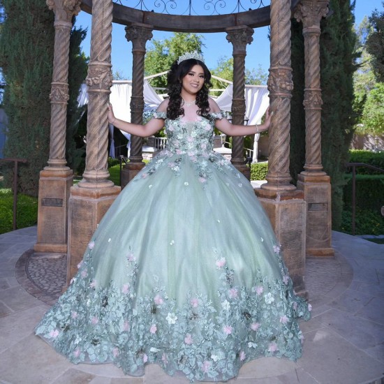 Sweetheart Neck Sage Green Quinceanera Dress Off Shoulder 15 Dresses