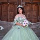 Sweetheart Neck Sage Green Quinceanera Dress Off Shoulder 15 Dresses