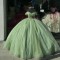 Sweetheart Neck Sage Green Quinceanera Dresses Off Shoulder Ball Gown 15 Dress