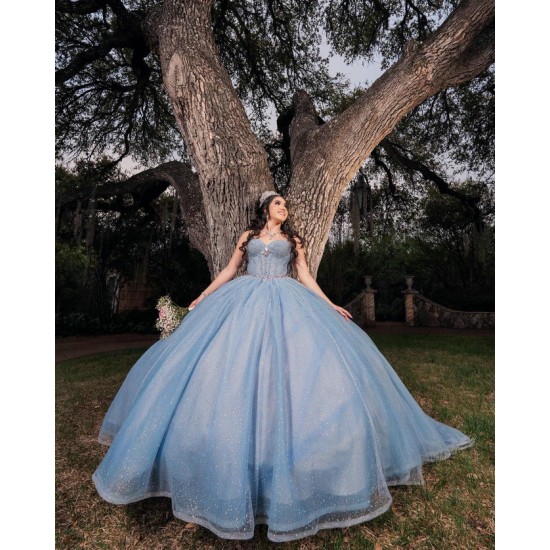 Sweetheart Neck Sky Blue Quinceanera Dress Girls Sweet 16 Dresses