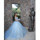 Sweetheart Neck Sky Blue Quinceanera Dress Lace Appliques Off Shoulder 15 Dresses