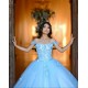 Sweetheart Neck Sky Blue Quinceanera Dress Lace Appliques Off Shoulder 15 Dresses