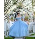 Sweetheart Neck Sky Blue Quinceanera Dress Off Shoulder Sequin 15 Dresses