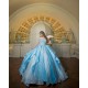 Sweetheart Neck Sky Blue Quinceanera Dress Sequin Off Shoulder Sweet 15 Gowns