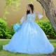 Sweetheart Neck Sky Blue Quinceanera Dress Sleeveless 15 Dresses