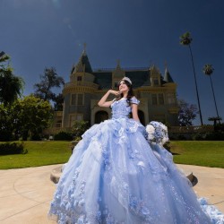 Sweetheart Neck Sweet 15 Gowns Sky Blue Quinceanera Dress Princess Dresses