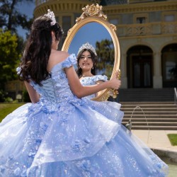 Sweetheart Neck Sweet 15 Gowns Sky Blue Quinceanera Dress Princess Dresses