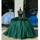 Sweetheart Neck Tiered Emerald Green Quinceanera Dresses Spaghetti Strap 15 Dress