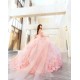 Sweetheart Neck Vestidos De 15 Anos Pink Quince Dress With Cape