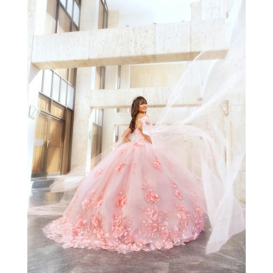 Sweetheart Neck Vestidos De 15 Anos Pink Quince Dress With Cape