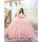 Sweetheart Neck Vestidos De 15 Anos Pink Quince Dress With Cape