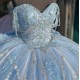 Sweetheart Off The Shoulder Quinceanera Dresses In Blue